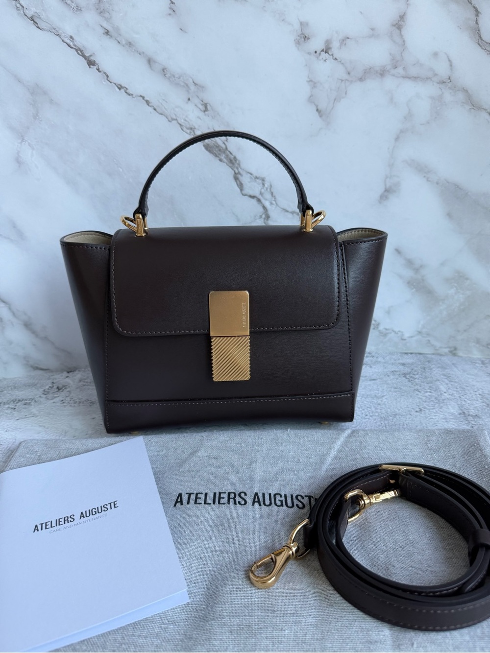 EUC - Ateliers Auguste Mini Marly (Gold Edition) – Chocolate Box Leather